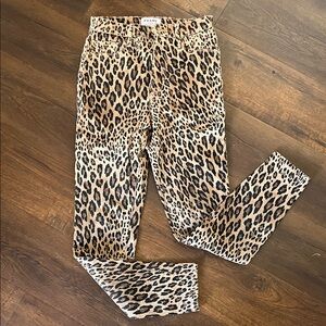 FRAME Leopard Print Ali High Rise Cigarette Pant